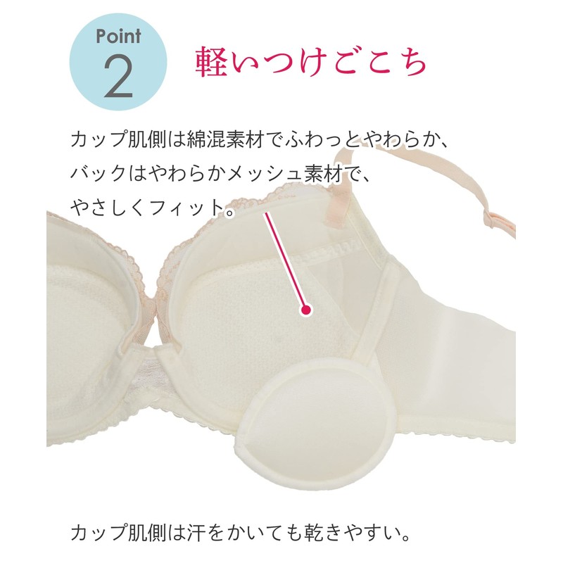 Wing/Wacoal KB2201 Women's Lightweight Bra, Airy Soft Bra, 3/4 Cup,