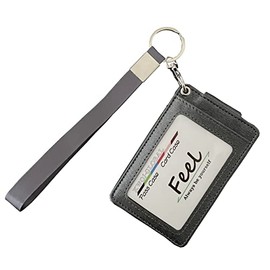 [Feel] Commuter Pass Case with Strap, Compatible with 3 Cards, Pass Holder, IC Card Case, Card Case, Commuting to Work or School, Transportation IC Card (Suica TOICA ICOCA PASMO PiTaPa), silver grey