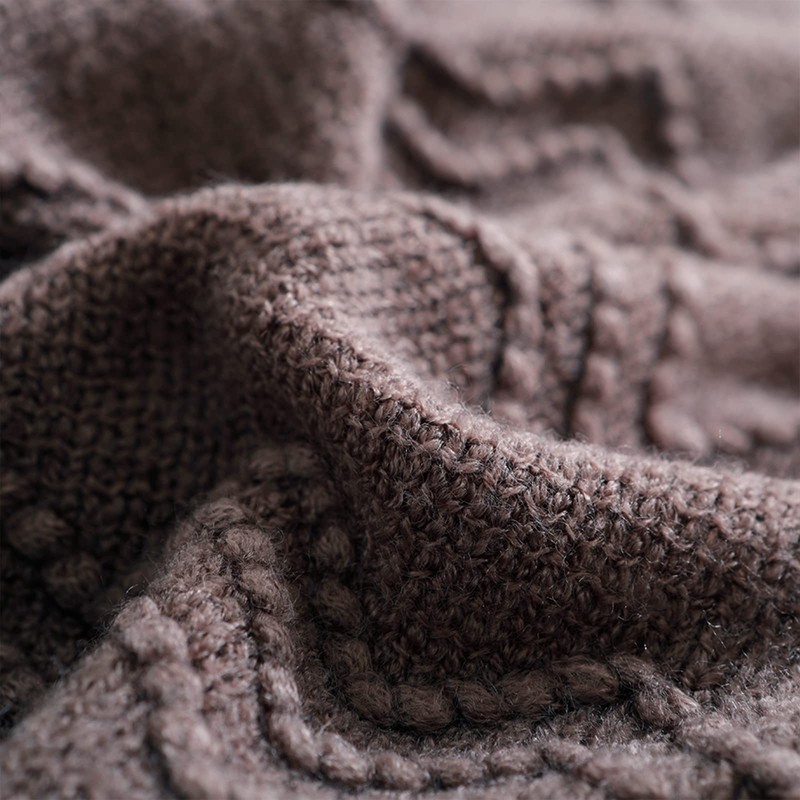 BOURINA Throw Blanket Textured Solid Soft Sofa Couch Cover Decorative