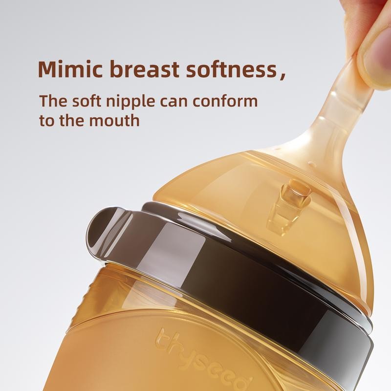 Thyseed Natural Baby Bottle Silicone Bottles 8oz/240mL - Age: 0-3