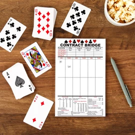 Best Paper Greetings Contract Bridge Score Pads with Scoring Rules - 250 Sheets, 5 Pads, 5.5 x 8.5 in - White Paper - Bridge Score Sheets & Tallies - Game Supplies