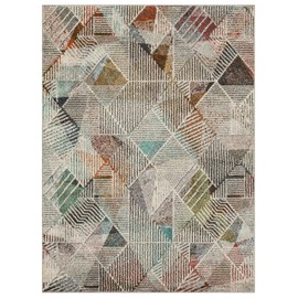 Mohawk Home Cantu Light Grey 3' 3" x 5' Modern Geometric Area Rug Perfect for Living Room, Dining Room, Office
