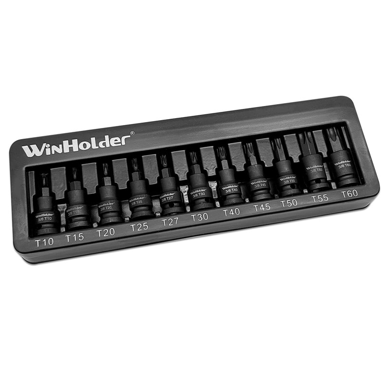WinHolder 11pcs Male Torx Star Impact Impacted Shallow Short Bit