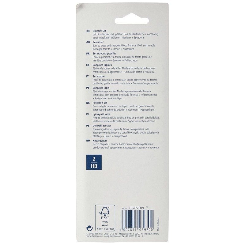 STAEDTLER 13043SBKP1 Pastel Stationery with Pencils, Sharpener and Eraser