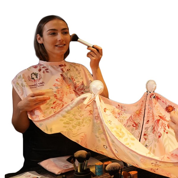 Women's Makeup Cape and Catcher Apron for a Mess Free
