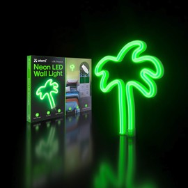 Atomi Smart Neon LED Light I Decorative Wall Art for Bedrooms, Bars & DIY Designs I USB Powered, 10 ft Cord - Green Palm Tree