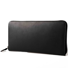 Hallelujah Long Wallet, Genuine Leather, Round Zipper, Men's, Women's, Cards, Large Capacity, Wallet, Divider, Easy to Use, All Leather, Leather, Simple, Brand, black