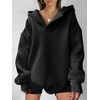 ANRABESS Womens Hoodies Fleece Oversized V Neck Sweatshirts Long Sleeve