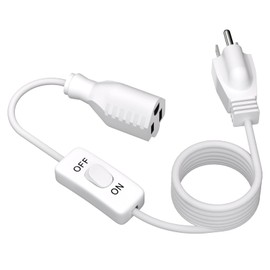 STARELO Extension Cord with Switch 3-Prong Indoor White Extension Cord,18AWG,Control Switch ON/Off 3A 125V NEMA 5-15R Grounded Plug Receptacle.（10FT White）