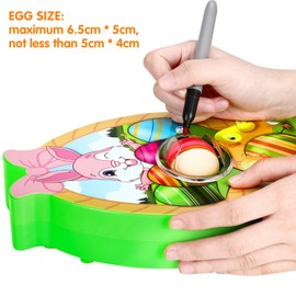 Gifort Easter Egg Decoration Set, Easter Egg Decorating Machine with Spinner, Easter Egg Decorator kit, incl. 8 Colourful Quick-Drying Non-Toxic Markers Gift for Kids Happy Easter Day