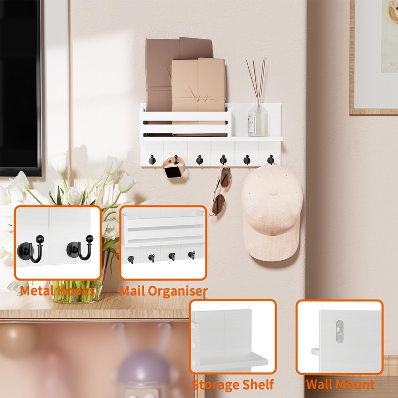 SWTYMIKI Key Holder for Wall - Key Hooks Wall Mounted