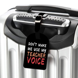 Nicokee Don't Make Me Use My Teacher Voice Funny Luggage ID Tag Leather Travel Bag Label Suitcase Luggage ID Tag - 1 pack