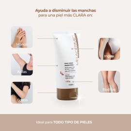 Crema Despigmentante Corporal Aclaradora Axilas, Ingles y Manos Meladermic 150g Todo Tipo de Piel cido Gliclico y Humectante                          