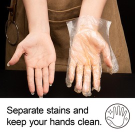 400 PCS Disposable Plastic Gloves Cleaning Gloves Household Food Safe, Latex-Free, Powder-Free, One Size Fits Most for Cooking, Food Service, Cleaning, Food Handling, Clear Disposable Food Prep Gloves