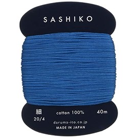 Yokota Daruma Sashiko Hilo individual y variado color (azul, tarjeta delgada de 40 m)