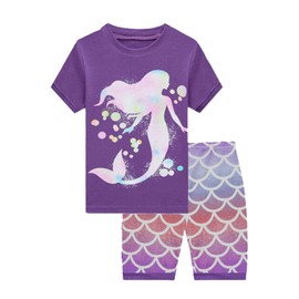 Dolphin&Fish Girls Pajamas 100% Cotton Owl Toddler Pjs Summer Short Set Toddler Clothes Kids Sleepwear Size6