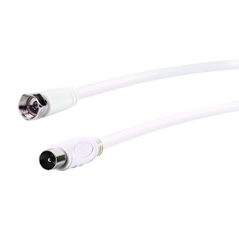 SCHWAIGER -KVCK163 532- SAT-Empfängerkabel/Antennen-Adapterkabel/ 3 m Anschlusskabel/konfektioniert/ 75 dB/ 2-Fach geschirmt/F-Stecker > IEC Stecker/weiß