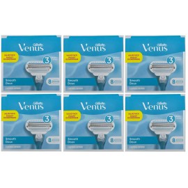 Gillette Venus Women's Smooth Value Pack 3 Blades, 48 Cartridges