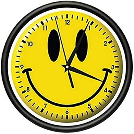 SignMission Smiley FACE Wall Clock Happy Smilie Faces Bedroom Art