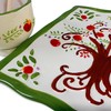 Aviv Judaica Rosh Hashanah Honey Plate Painted Apple Tree of
