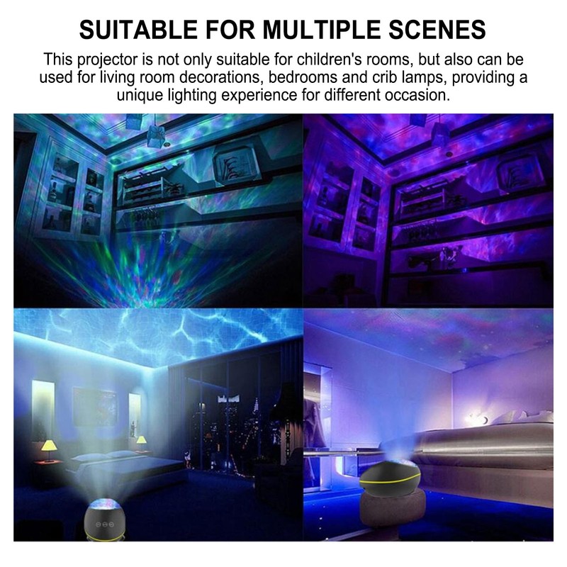 Star Projector RGB Remote Control 360° Rotating USB Charging with