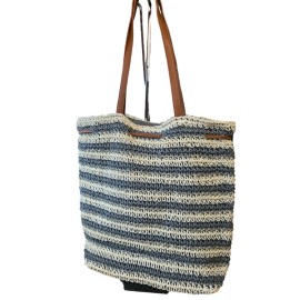 Handmade Raffia Hobo bag with Leather straps Handmade Woven Crochet Summer Tote Carryall