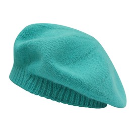 ZLYC French Beret Hat Fashion Print Lightweight Winter Warm Artist Hat for Women (Plain Teal)