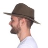 Harrys-Collection Rollable Hat with Wide Brim Brown Fabric Ribbon in