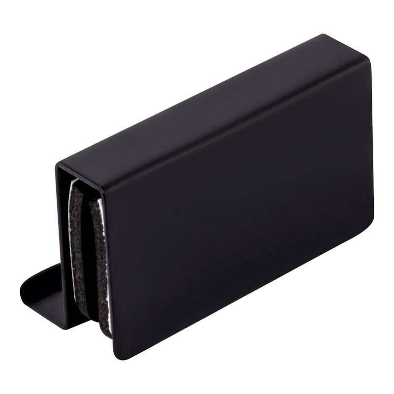 CRL Black Strike Plate With Finger Grip by CR Laurence