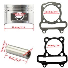 New Olym 47mm/1.85" GY6 Piston Rings Kit Assembly with Head and Base Gaskets for 80cc 100cc Chinese Scooter Moped ATV Go Kart 4-Stroke GY6 Engine