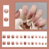 Ceboic Pack of 24 Artificial Nails, Short Square, Glitter Nail