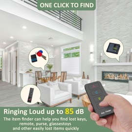Key Finder,Midlocater 85dB+ Remote Finder Item Tracker RF Locator with Sound,Item Locator Tags with 131ft. Working Range for Finding Key Remote Wallet Passport Pet Phone,1RF Transmitter 4 Receivers