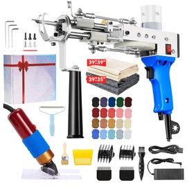 BESGEER Rug Tufting Gun with Carpet Trimmer Kit, Rug Gun with Tufting-Shears with Tufting Cloth, 2 in 1 Cut & Loop Pile Carpet Gun and Carving Clippers, Tufting Gun Machine Kit for Beginners
