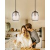 CASAMOTION Pendant Lights Kitchen Island Clear Glass Organic Globe Modern