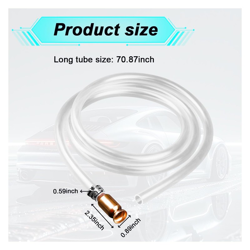 UHANBUT Gas Siphon Hose Pump, 6FT Shaker Self Priming Fuel