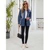 UEAL Womens Spring Jacket Trendy Navy Blue Denim Button Down