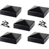 IRONTITE® 5 Pack Metal Fence Post Caps 3x3 Black, Newel