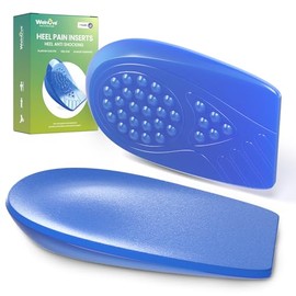 Heel Lift Inserts Cushion for Shoes- Welnove Gel Heel Lift Cups with Massaging Dots for Plantar Fasciitis, Achilles Tendonitis, Heels Spur Pain