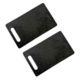 Vagocom 2Pcs Small Plastic Chopping Boards,Black Granite Color Cutting Board for Kitchen,6" x 10"/15 x 25cm Mini Cutting Boards for Camping Food Prep,Dishwasher Safe,Easy Grip Handle