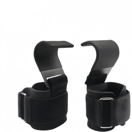 YSTrillion Weightlifting Hooks, Pack of 2 Power Lifting Straps Strength Training, Lifting Straps Hooks, Liftups, Shrugs for Bodybuilding, Weightlifting, Strength Training & Fitness, Black