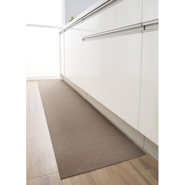 Sanko KP-21 Just Place and Stick Kitchen Mat, Made in Japan, Water-Repellent, Deodorizing, Washable, Non-Slip, Long, 17.7 x 70.9 inches (45 x 180 cm), Brown