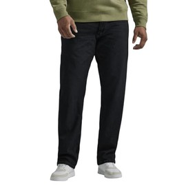 Lee Men's Big & Tall Legendary Relaxed Straight Jean, Overdye Black, 52W x 30L