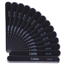 Lictin Pack of 16 Professional Nail Files Washable Double Sided Emery Board (100/180 Grit)