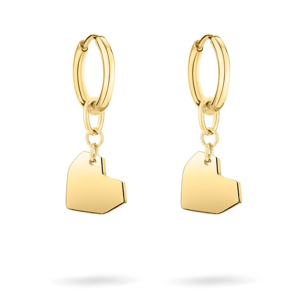 Liebeskind Berlin Creole Earrings Stainless Steel 2.6 cm with Heart