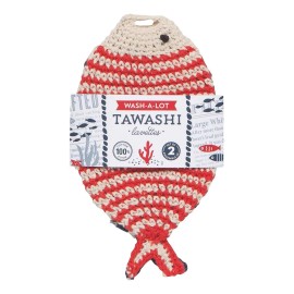 Now Designs Tawashi Dishcloth Scrubbers, Little Fish