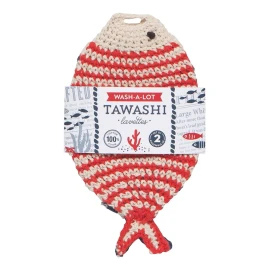 Now Designs Tawashi Dishcloth Scrubbers, Little Fish