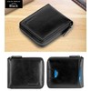 Wallet for Men Bifold Leather Zipper Wallet RFID Blocking Card