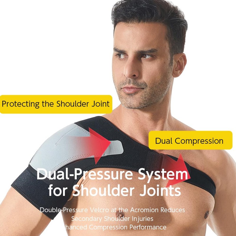 RUNZI Shoulder Stability Brace Adjustable Shoulder Support with Pressure Pad,