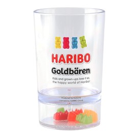 DO'HOME HARIBO Goldbear Cup - Funny Cup with Goldbear Charms Inside, Gift Idea for HARIBO Candy Lovers, Child, Friends, Adults & Coworkers, BPA Free Drinking Cup | (200ml/6.76oz) - Lettering
