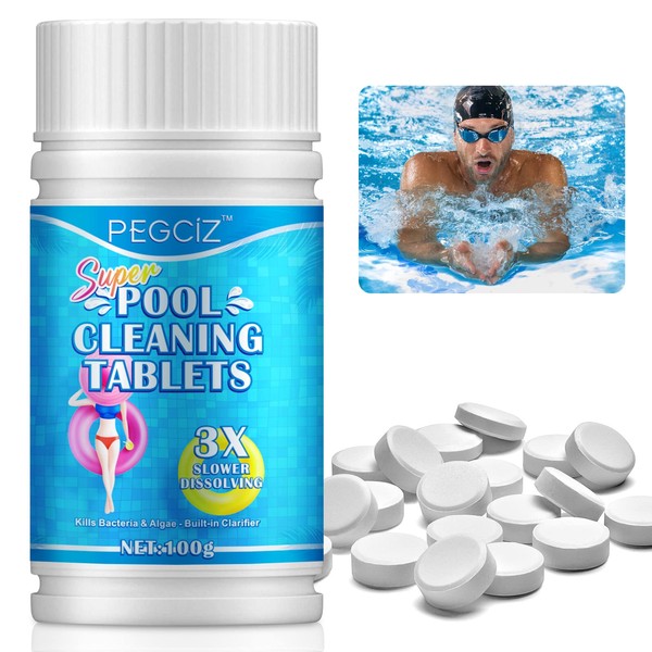 Chlorine Tablets 100pcs- Hot Tub Chlorine Tablets, Swimming Pool Cleaning,